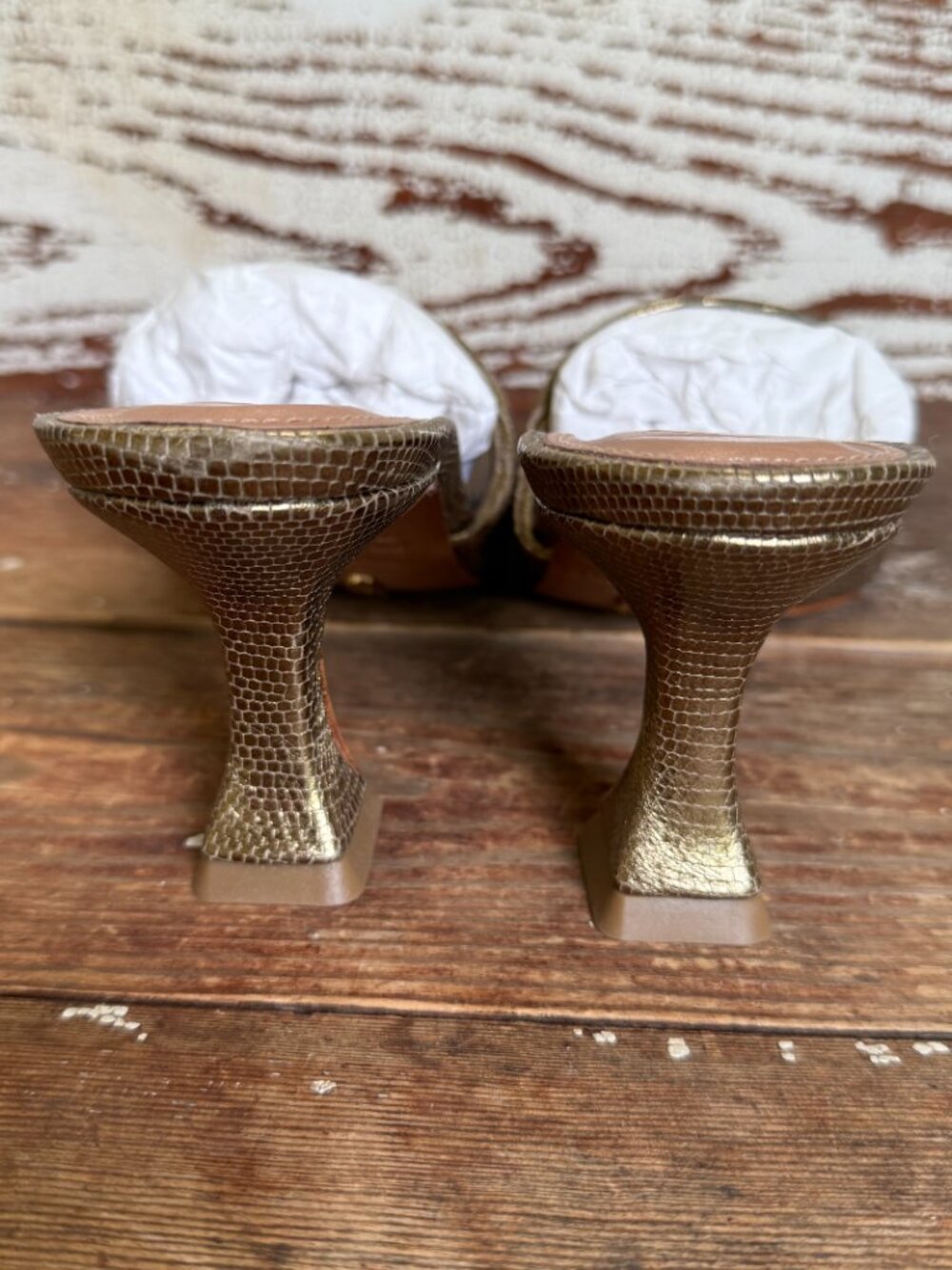 Anthropologie Vicenza Metallic Square Toe Mules  7 - Picture 10 of 11